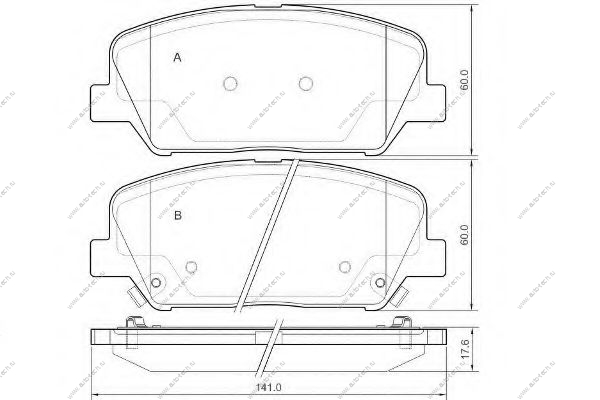 Колодки тормозные перед Kia Ceed 2019-н.в. SAT SAT ST-58101A6A20