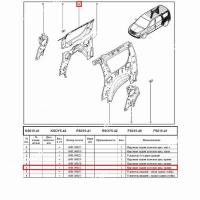 Панель LADA Largus внутренняя задней боковины левая (фургон) (верхняя часть) Renault RENAULT 6001548851