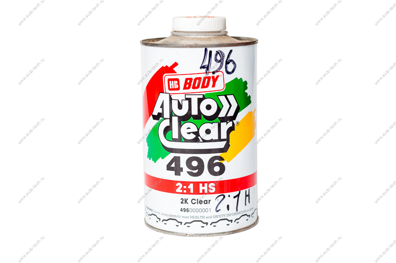 Лак 496 Clear 2к Бесцветный HS 2:1 1 л Body Body 496