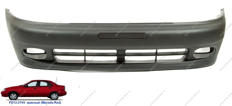 Бампер передний Chevrolet Lanos крашеный Marsala red Красный FD13-31V4 1998- Gamma GAMMA GM-BF-2965-FD13-31V4