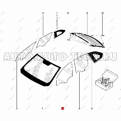 Стекло LADA XRAY опускное передней двери левое с защитной пластиной в сборе Lada