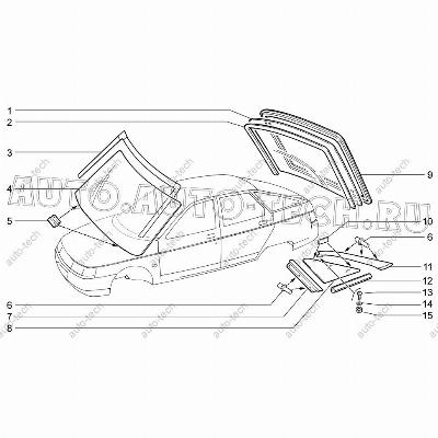 Стекло двери задка ВАЗ-2112 с эл/об бесц. КМК KMK GLass 21120-6303014-03