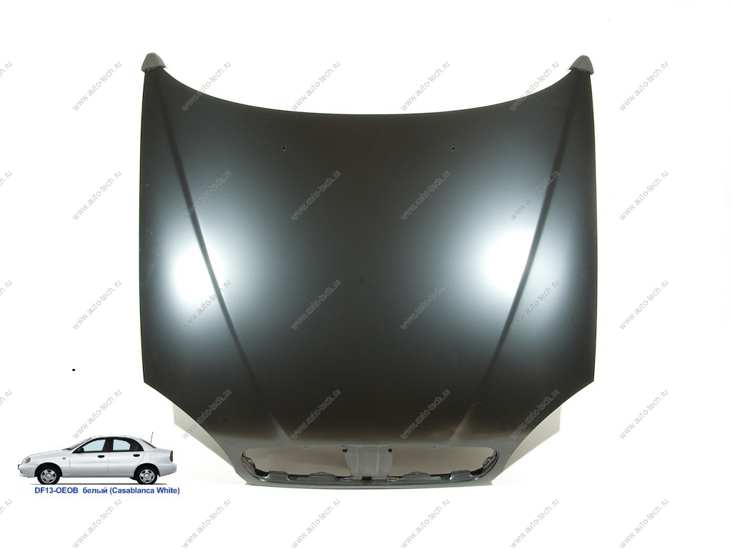 Капот Chevrolet Lanos крашеный Casablanca white Белый DF13-OEOB (с отв. под эмблему) Api Api DW1601A-DF13-OEOB
