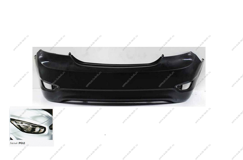 Бампер задний Hyundai Solaris седан крашеный Белый PGU 2010-2014 API  866114L000-PGU