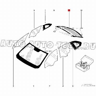 Стекло LADA XRAY двери задка с э/о тонирован. (Overtinted) Lada