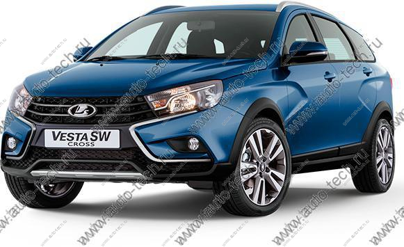 Накладка переднего бампера левая+правая Lada Vesta SW Cross крашенная 492 Блюз (Темно-синий)к-т Lada LADA 8450031007+8450031006-492