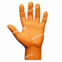 Перчатки нитриловые JSN NATRIX (цвет Оранжевые) длина 240мм толщ.0,15мм уп 50шт, размер X L