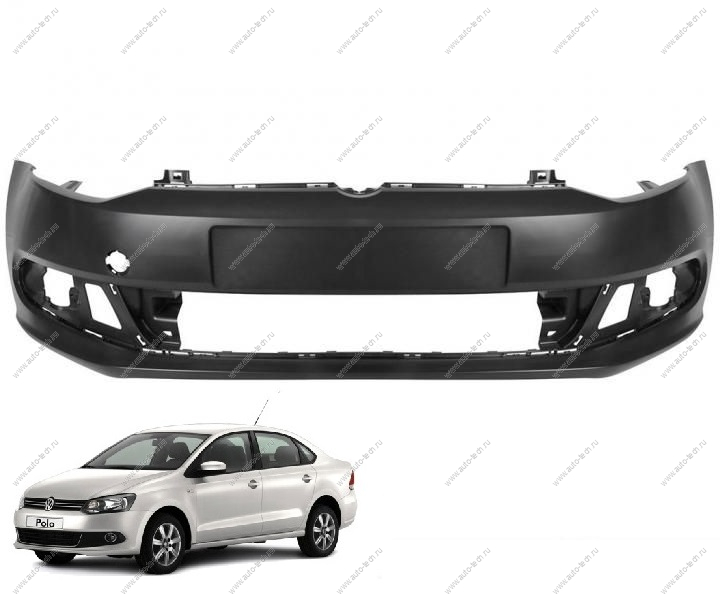 Бампер передний крашеный VOLKSWAGEN POLO (седан) 2015- (LB9Z - WHITE SILVER) г Gamma GAMMA 6RU807221-LB9Z