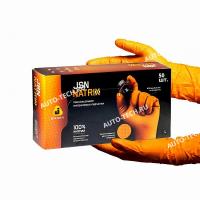 Перчатки нитриловые JSN NATRIX (цвет оранжевые) длина 240мм толщ.0,15мм уп 50шт, размер L