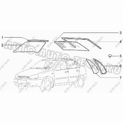 Стекло окна боковины ВАЗ-1118 левое (tinted) зеленое (AGC) Lada LADA 11180-5403053-00