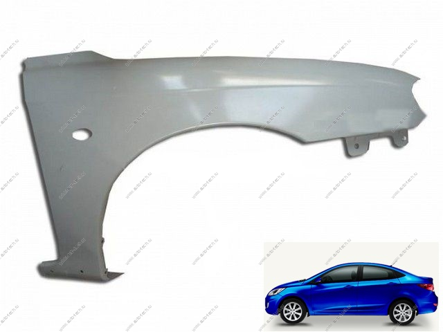 Крыло переднее правое с отв п/повтр KIA Spectra крашеное Cиний перламутр WGM c 02- Api  KI1702BR-WGM