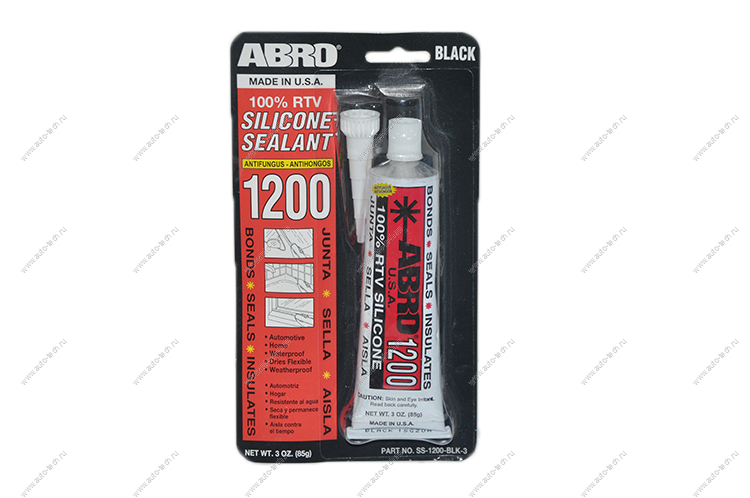 Герметик силиконовый 1200 85г черный блистер ABRO ABRO SSb1200