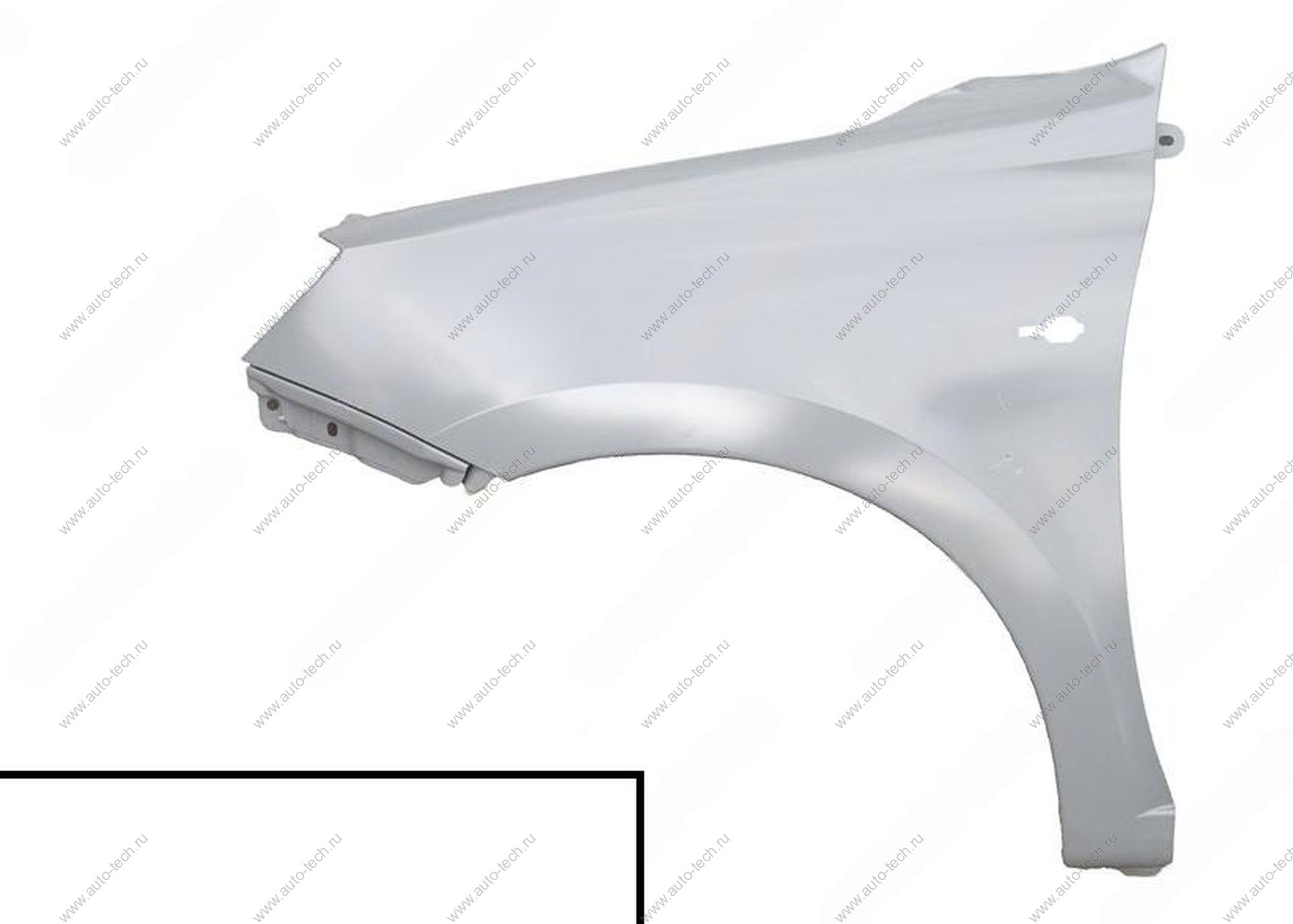 Крыло переднее левое (FL) LADA GRANTA 2018- крашеное в цвет 240 Белое облако (белый) без отв. п/пов. пластик Кампласт 8450104277-240