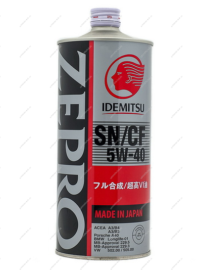 Масло IDEMITSU моторное 5W40 ZEPRO EURO SPEC SN-A3 SAE 1л (синтетика) IDEMITSU 1849001