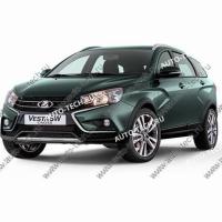 Накладка переднего бампера левая+правая Lada Vesta SW Cross крашенная 608 Плутон ( серый) к-т Lada LADA 8450031007+8450031006-608