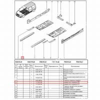 Лонжерон центральный правый под полом LADA Largus/Лада Ларгус Renault RENAULT 751748318R