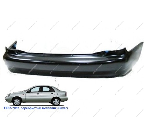 Бампер задний Chevrolet Lanos крашеный Silver Cеребристый металлик FE87-7155 1998- (96277555) Китай GAMMA GM-BR-1405-FE87-7155