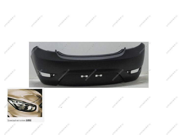 Бампер задний Hyundai Solaris х/б крашеный Бежевый металлик UBS 2010- API Api 866114L200-UBS