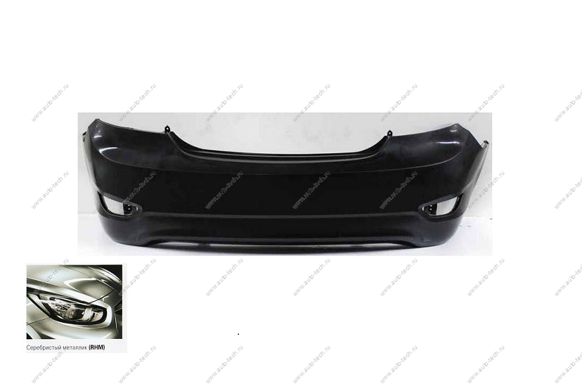 Бампер задний Hyundai Solaris седан крашеный Cеребристый металлик RHM 2010-2014 Gamma  866114L000-RHM
