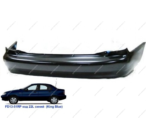 Бампер задний Chevrolet Lanos крашеный King blue Cиний FD13-51RP 1998--(96277555) Китай GAMMA GM-BR-1405-FD13-51RP