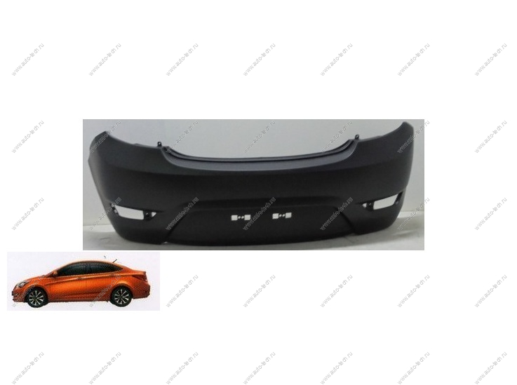 Бампер задний Hyundai Solaris х/б крашеный Оранжевый перламутр R9A 2010- API  866114L200-R9A