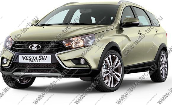 Накладка переднего бампера левая+правая Lada Vesta SW Cross крашенная 247 Карфаген (Бежевый металлик) к-т Lada LADA 8450031007+8450031006-247