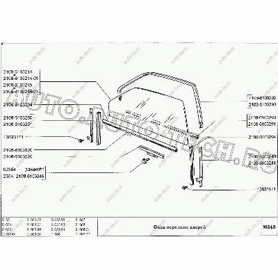 Стекло опускное передней двери ВАЗ-2108 правое (бесцветное) (AGC) Lada LADA 4035934