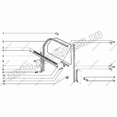 Стекло опускное передней двери ВАЗ-2105 правое/левое КМК гБор KMK GLass 21050-6103210/11