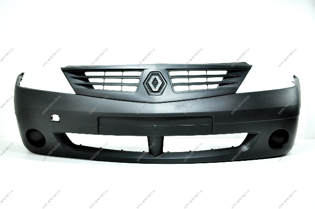 Бампер передний RENAULT Logan до 2010 г под окраску, под птф с верхней решеткой 6001551338 API Api RN0100000-1000