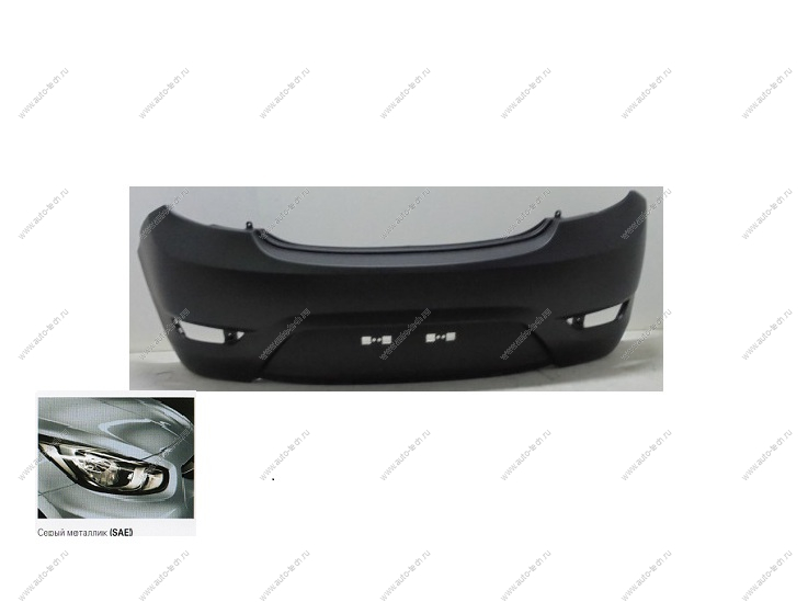 Бампер задний Hyundai Solaris х/б крашеный Cерый металлик SAE с 2010 г API  866114L200-SAE