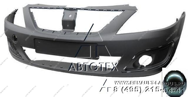 Бампер передний LADA Largus/Лада Ларгус крашеный 676 Черная жемчужина (Черный) без заглушки под букс. крюк Lada LADA 8450000245-676