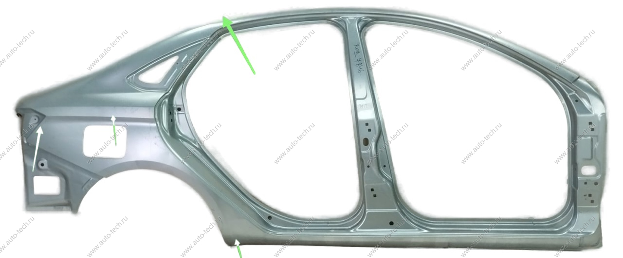РОЗНИЦА Боковина кузова новая LADA Vesta седан наружн прав (оцинк напыление) ( Несколько деформаций, один тычок ) Lada LADA 8450039442