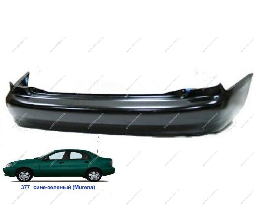 Бампер задний Chevrolet Lanos крашеный Murena Сине-селеный 377 1998- 96277555 Китай GAMMA GM-BR-1405-377