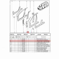 Держатель уплотнителя передней двери левый LADA Largus/Лада Ларгус Renault RENAULT 6001546757