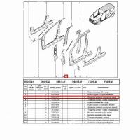 Держатель уплотнителя передней двери левый LADA Largus/Лада Ларгус Renault RENAULT 6001546757