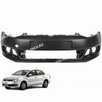 Бампер передний крашеный VOLKSWAGEN POLO (седан) 2015- (LB9Z - WHITE SILVER) г Gamma