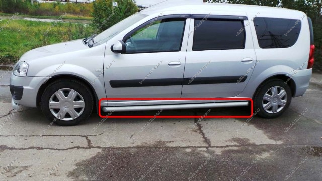 Защита LADA Largus порогов труба 63,5 мм (нержавеющая сталь) Тольятти  ЛАР.0204