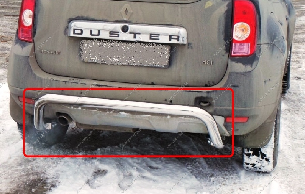 Защита RENAULT Duster/Рено Дастер заднего бампера дуга 63,5 мм (нержавеющая сталь) Тольятти  RD.0202