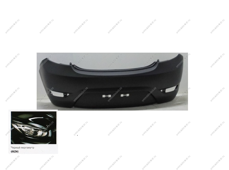 Бампер задний Hyundai Solaris х/б крашеный Черный перламутр MZH 2010- API Api 866114L200-MZH
