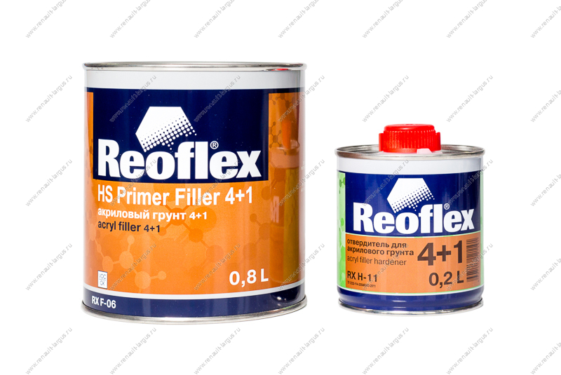 Грунт REOFLEX 2К (4+1) (Acryl Filler) серый (0,8л+0,2л) REOFLEX RXF06