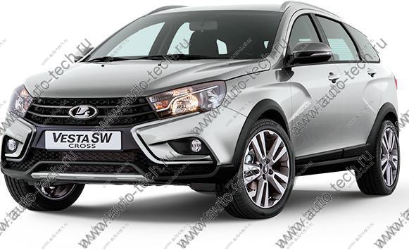 Накладка переднего бампера левая+правая Lada Vesta SW Cross крашенная 691 Платина (серебристый) к-т Lada LADA 8450031007+8450031006-691