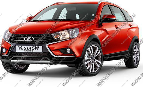Накладка переднего бампера левая+правая Lada Vesta SW Cross крашенная 195 Сердолик (красный) к-т Lada LADA 8450031007+8450031006-195