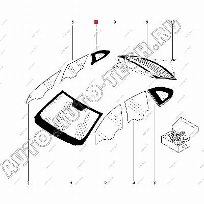 Стекло LADA XRAY окна боковины правое (тонированное) . Lada LADA 833064665R