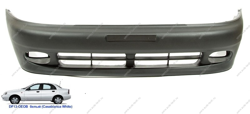 Бампер передний Chevrolet Lanos крашеный Casablanca white Белый DF13-OEOB 1998- Gamma GAMMA GM-BF-2965-DF13-OEOB