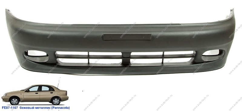 Бампер передний Chevrolet Lanos крашеный Pannacota Бежевый металлик FE87-1167 1998- Gamma GAMMA GM-BF-2965-FE87-1167