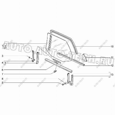 Стекло опускное задней двери ВАЗ-2110 правое КМК KMK GLass 21100-6203210-03