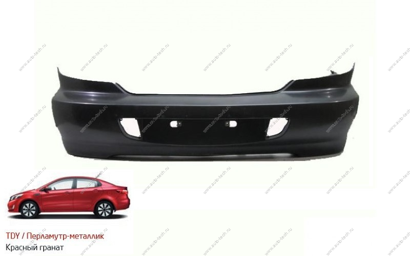 Бампер задний KIA Spectra крашеный Красный гранат перламутр TDY c 02-  0K2NC50220XX--TDY