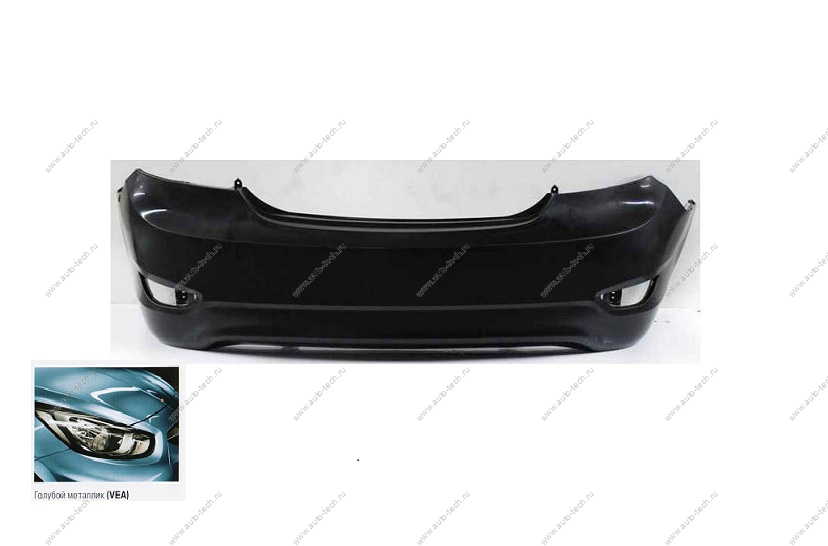 Бампер задний Hyundai Solaris седан крашеный Голубой металлик VEA 2010-2014 Gamma  866114L000-VEA