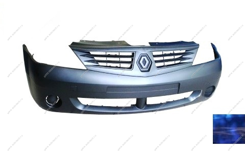 Бампер передний без птф RENAULT Logan/Рено Логан крашеный 61G Aldastra egee Эгейское море фаза 1 ЛЮКС/Полноокраш. Кампласт Кампласт 6001549907-61G-ЛЮКС