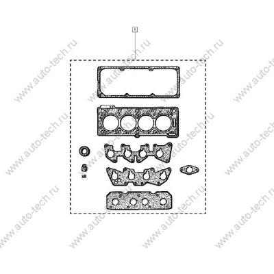 Комплект прокладок головки цилиндров 8кл LADA Largus (+ масл колпачки) дв K7M Renault RENAULT 8201543818